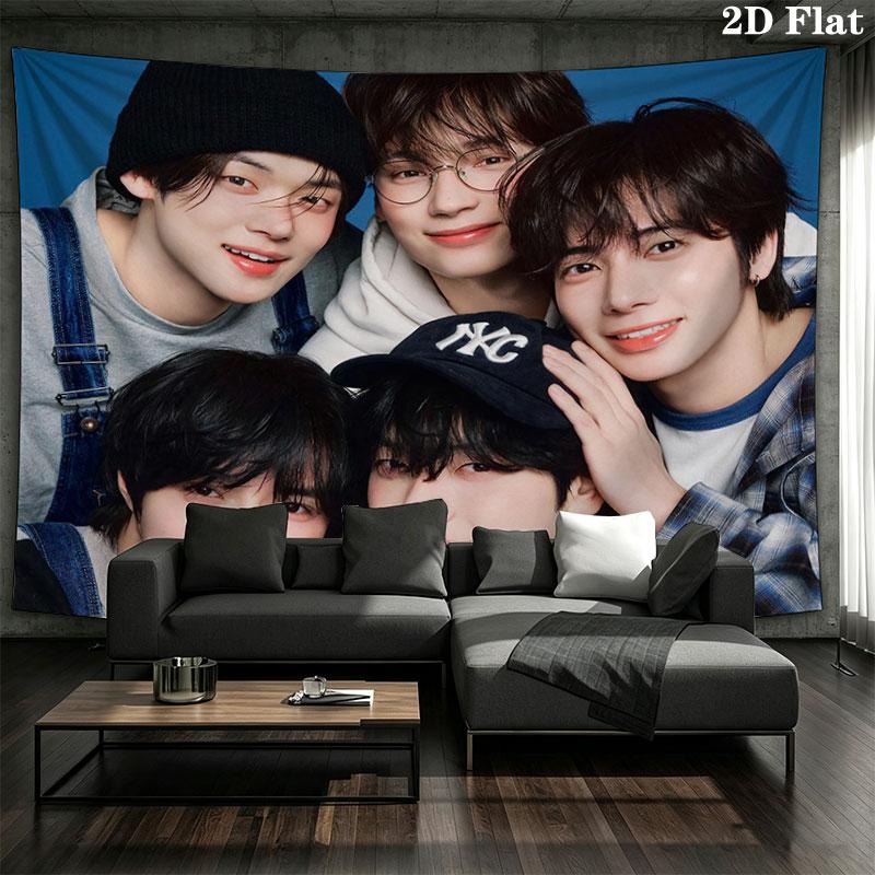TXT Art Wall tapestry, aesthetic printed fabric blanket, suitable for bedroom, living room, and home decor.