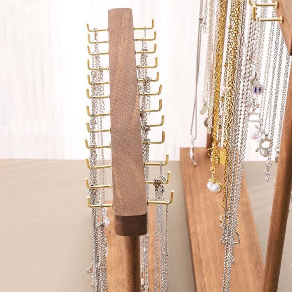 Halskettinghouder, sieradenstandaard, houten ophangrek voor halskettingen en armbanden.