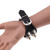 Unique Cuspidal Spikes Rivet Stud Wide Cuff Leather Punk Gothic Rock Unisex Bangle Bracelet Woman Men Jewelry