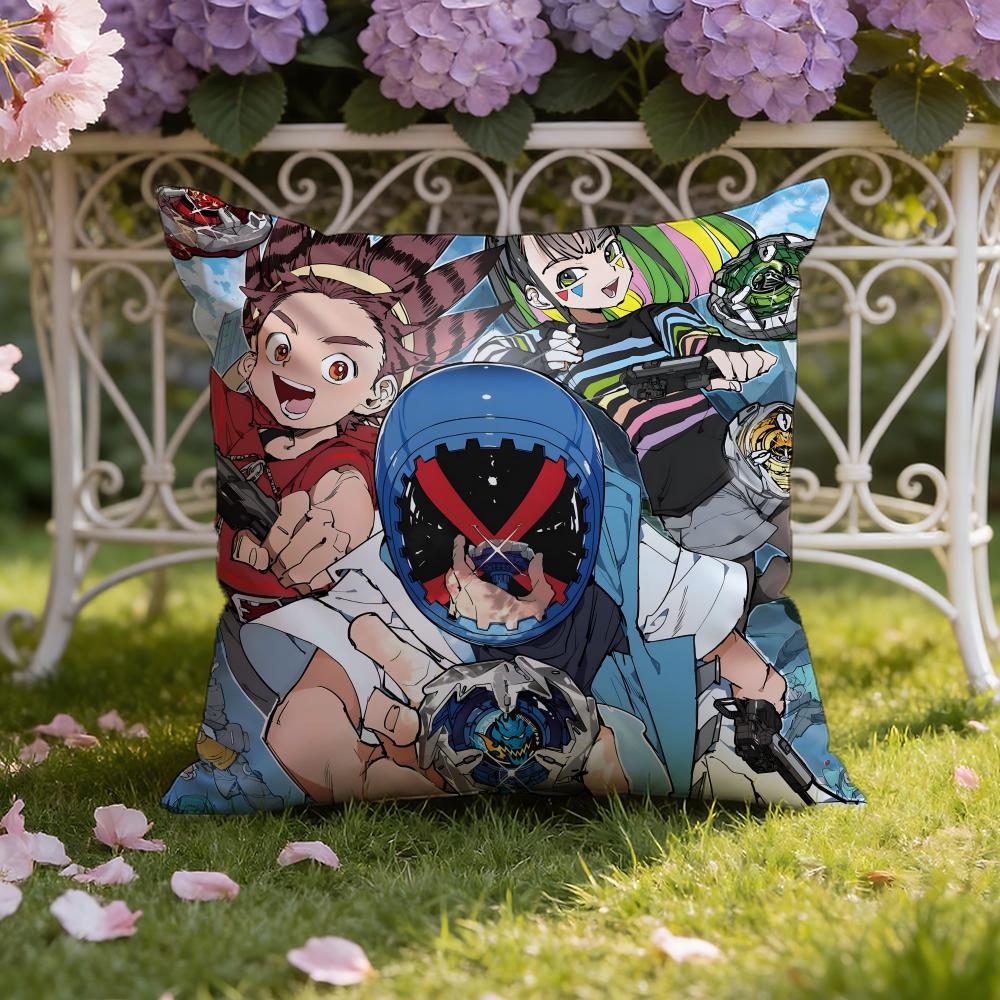 Anime B-Beyblade Cartoon Cushion Cover Home & Car Dual-Scene Pillow Cover: Reversible for Premium Comfort