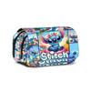 Stitch Character Canvas Pencil Organizer With Large Capacity For Students