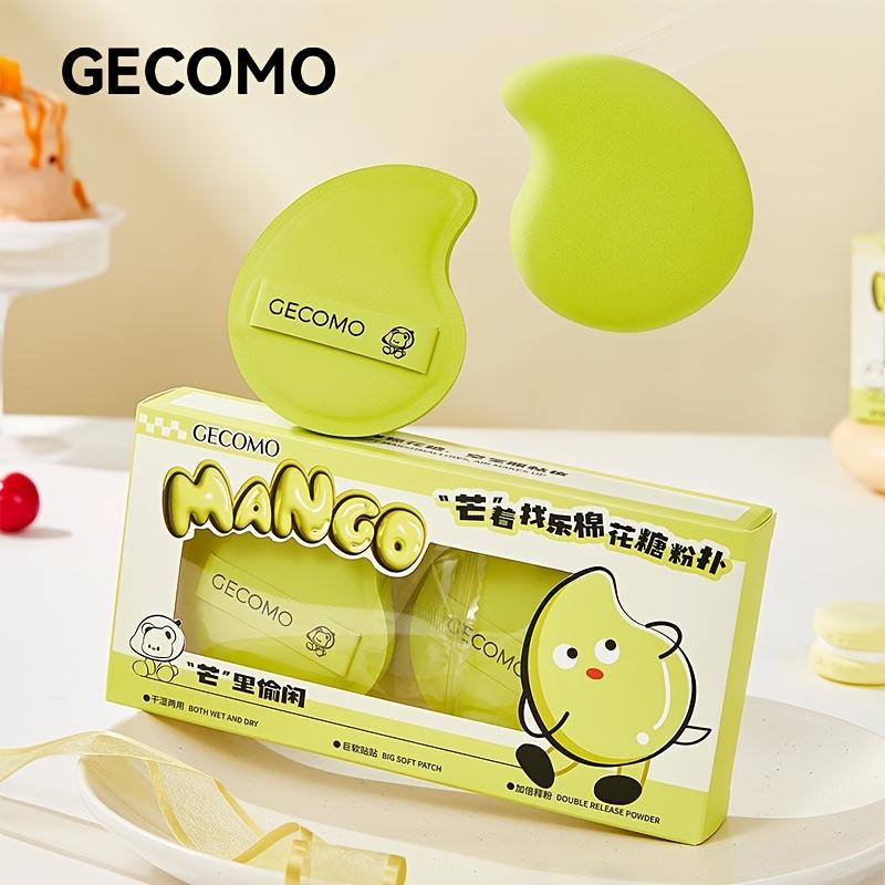 2pcs GECOMO Mango Soft Makeup Sponge, Dual Texture Non-absorbent Puff