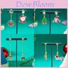 Christmas Earrings Geometric Alloy Dangle With Santa Claus Star Tassels For Women