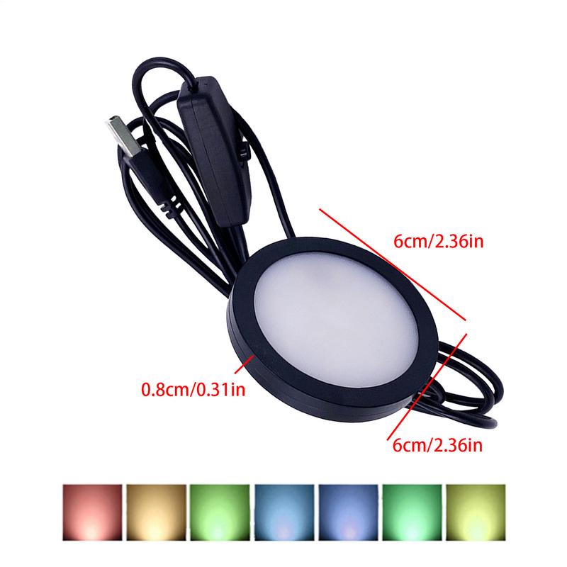 LED Puck Lights USB Aluminum Shell Cabinet Light Novelty Lighting Under-Counter Wall Lamp Fixtures For Bedroom Kitchen Living