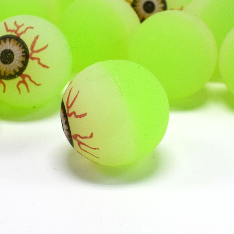 50Pcs Luminous Fake Eyeballs Halloween Eyeball Glow In The Dark Bouncy Ball Decoration Haunted House Home Bar Horror Props