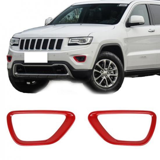 Front Fog Light Cover Lamp Frame Trim Bezel For Jeep Grand Cherokee 2014-16 Red