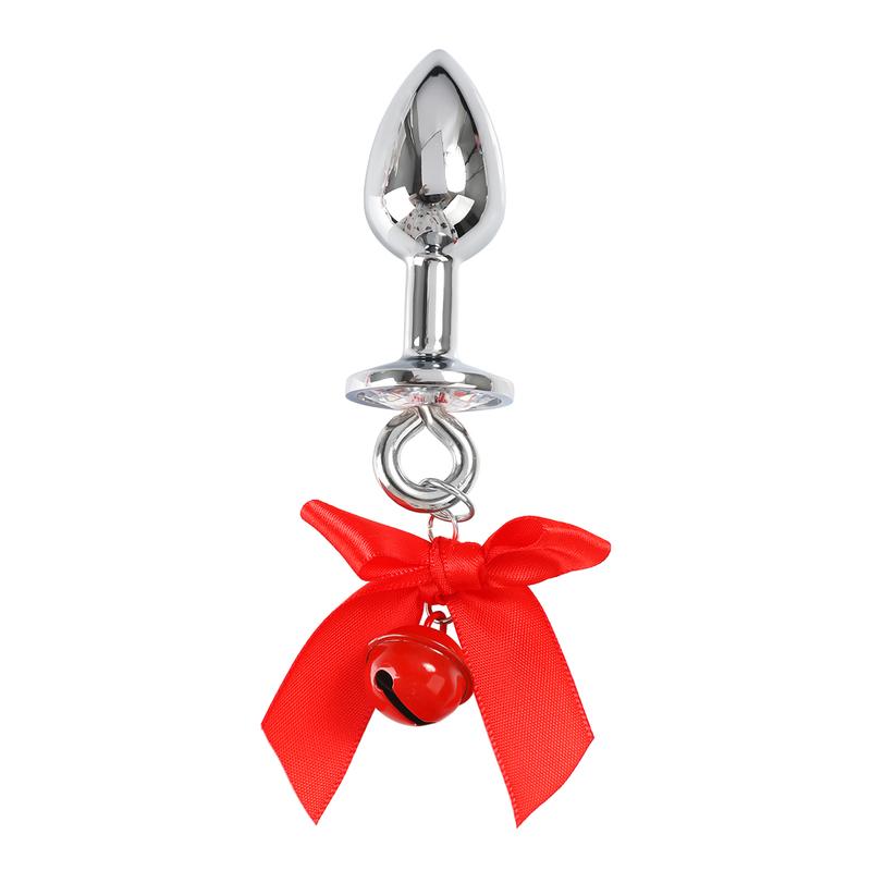 Bell With Bow Pendant Anal Plug Gemstone Buttplug With Flirting Nipple Clamps Fetish Role Play Sex Toys Exotic Accessories