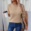 Women's Fashion Casual Loose Round Neck Pullover Knitted Long Sleeve Sweater