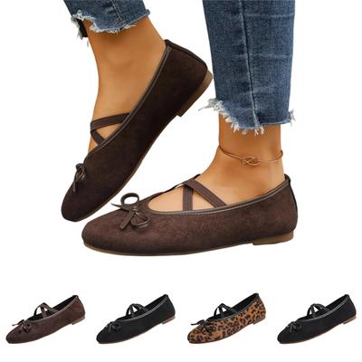 Women's Plus Size Casual Flats with Decoration and Cross Straps