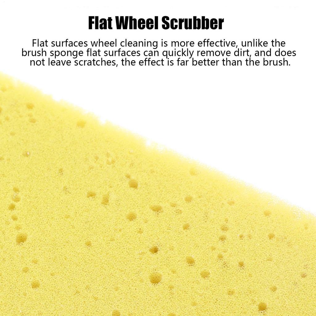Car Wash Sponge, High-Absorption Tire and Wheel Cleaning Pad, Extra-Thick Easy-Grip Foam Scrubber, Multi-Purpose