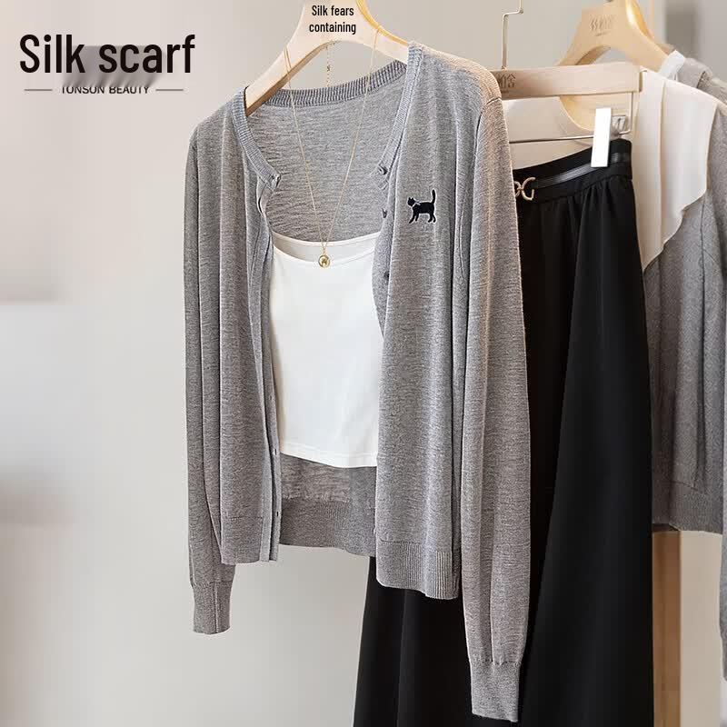 Women s Korean Style Embroidered Knit Top One Size