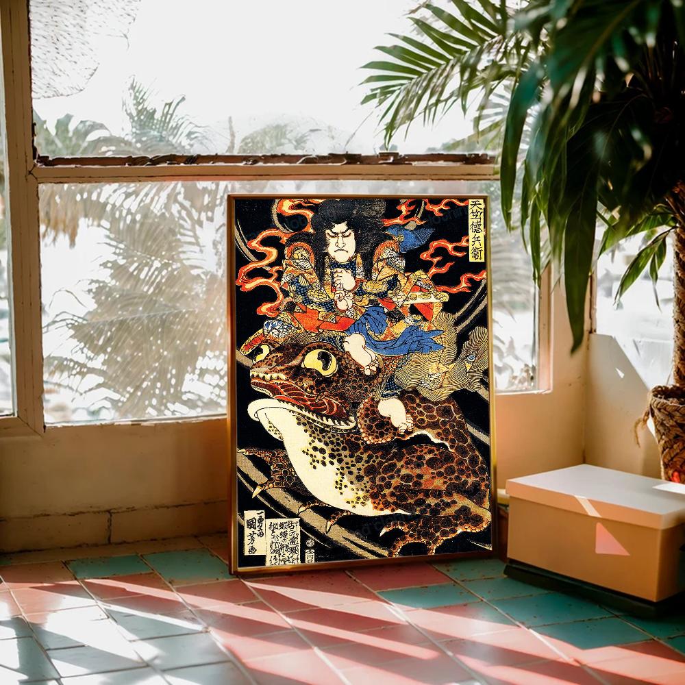 Vintage Japonské Umění Ukiyo-e DIY Samolepicí Plakát Luxusní Samolepka na Zeď pro Obývací Pokoj Bar Dekorace Zdi