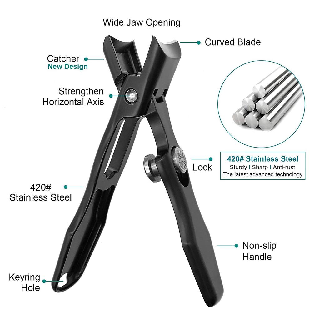 1/2pcs Durable Stainless Steel Nail Clippers Professional Heavy Duty Nail Clippers Set for Seniors Ultra Sharp German
