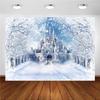 Winter Snowflake Forzen Castle Background Winter Backdrop Decorations For Photo Studio Photo Booth Christams Party