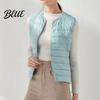 White Goose Down Coat Single-breasted Women Jacket Fall Winter Insulated Vest Sleeveless Padded Round Lightweight