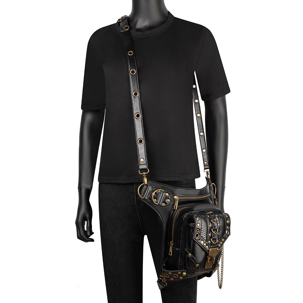 Chain Bag Women's Small Bag Steampunk Retro Motorcycle Bag Women's Shoulder Messenger Bag Women's Waist Bag