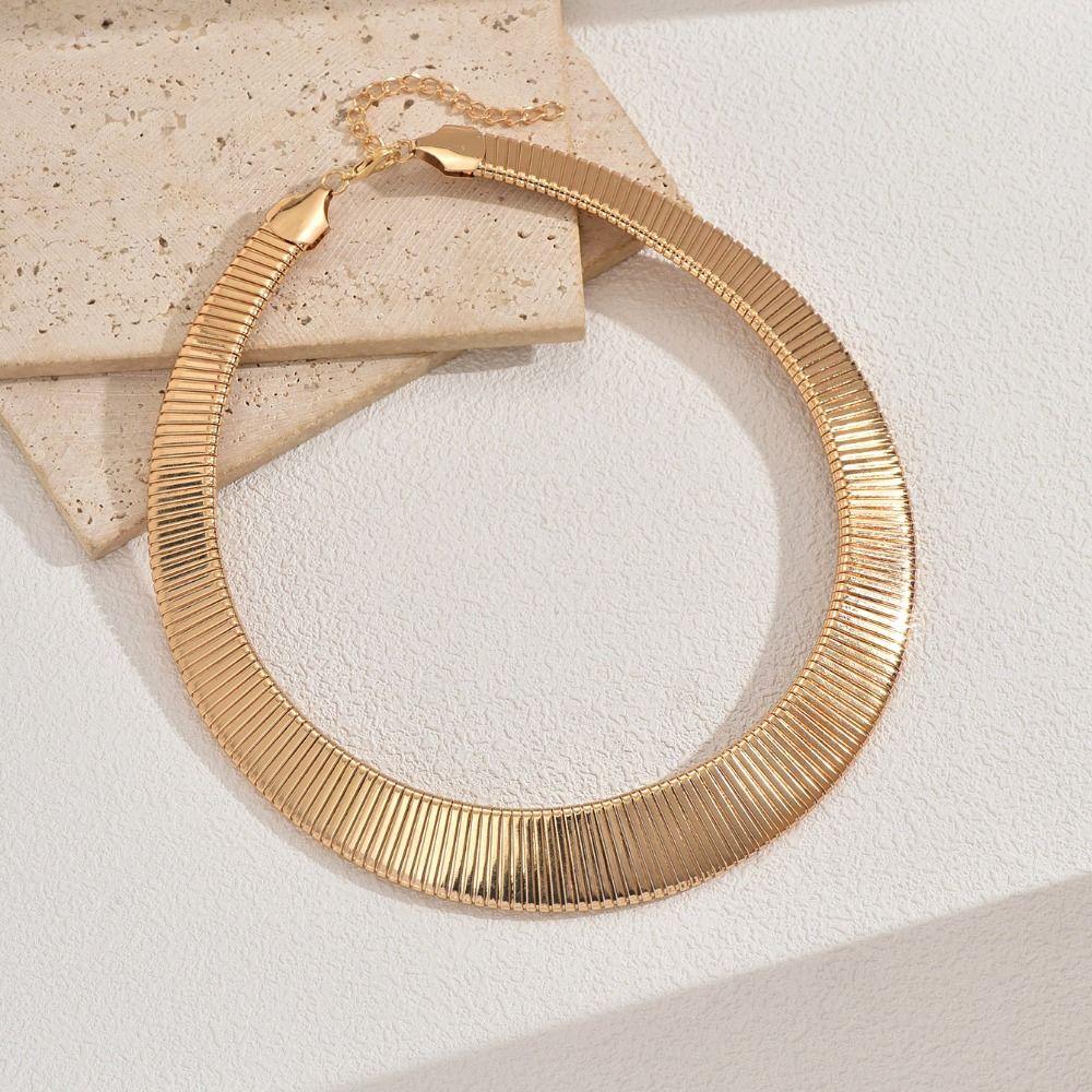 Metallkette Schlangenknochenkette Halskette Gold Übertriebene Schlüsselbein Kette Damen