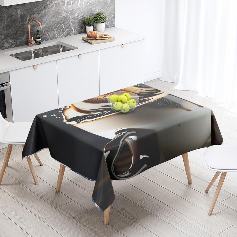 Abstract Art Food Illustration Tablecloth Oil-proof Tablecloth Waterproof Picnic Fabric Nordic Home Decoration