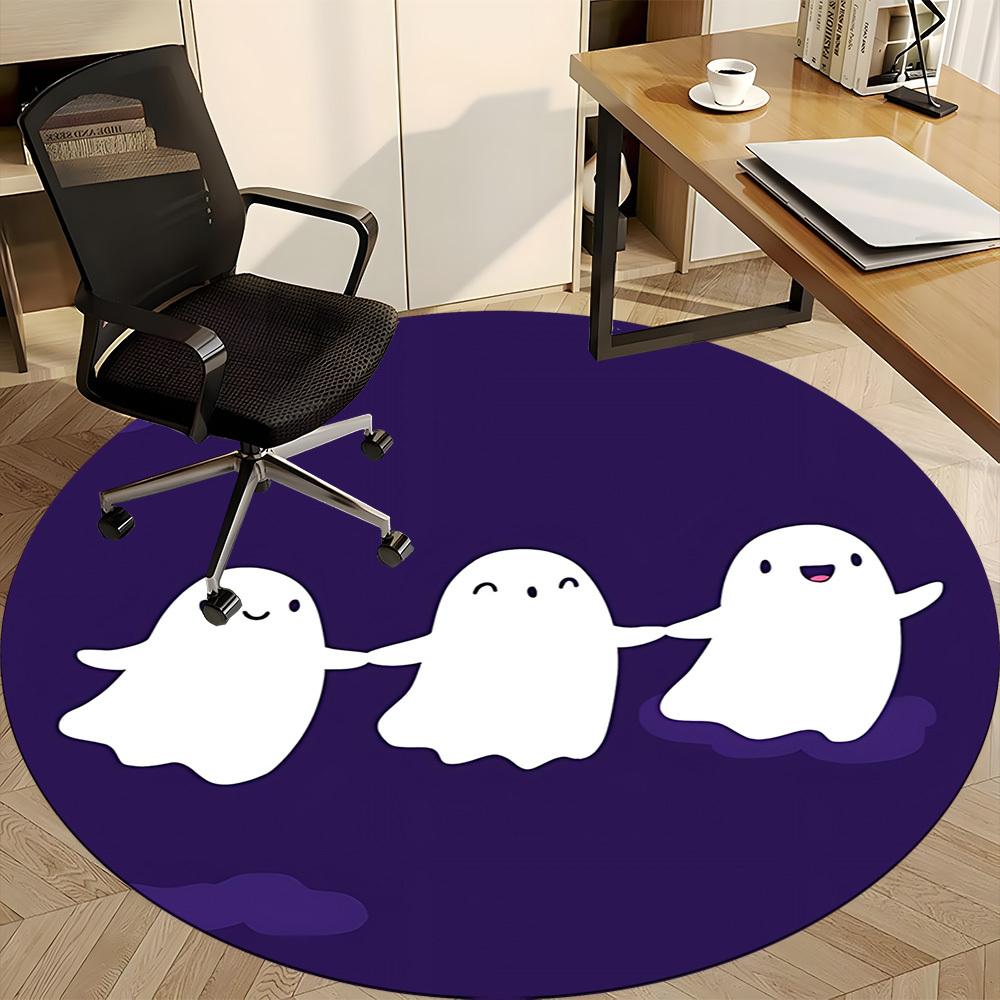 1pc Ghost Party Office Round Area Rug, Under Office Chairs Bedroom Living Room Home Decor, Room Deco