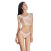 Sexy Lingerie Outfit Erotic Glossy Miniskirt Transparent Babydoll Sexy Porno Bodysuit Attractive Retro Style Ultra-thin Pajamas