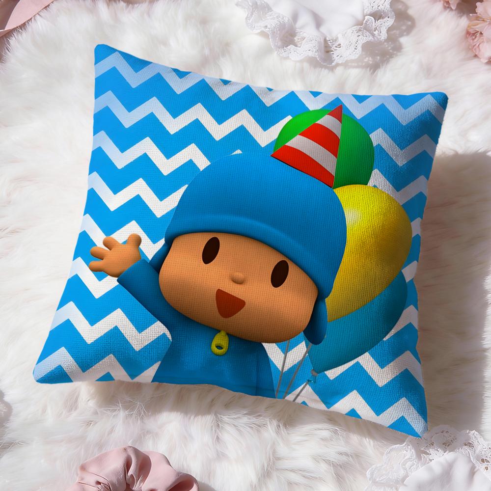 Urocza kreskówka P-Pocoyo Poszewka na poduszkę Premium Comfort Dwustronna Poszewka na poduszkę - Wzór Dwa w Jednym do Każdego Pomieszczenia i Wnętrza Samochodu