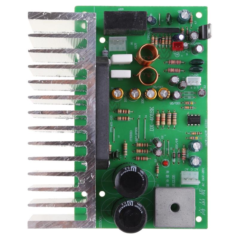 2.0 Channel AC Dual 24V-28V STK401 Thick Film Series Power Amplifier Board 140W+140W Stereo