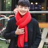 Unisex Scarf Solid Color Knitted Autumn Winter Japanese Korean Style Knitting Scarf for Dating