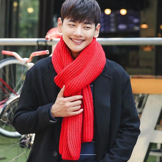 Unisex Scarf Solid Color Knitted Autumn Winter Japanese Korean Style Knitting Scarf for Dating