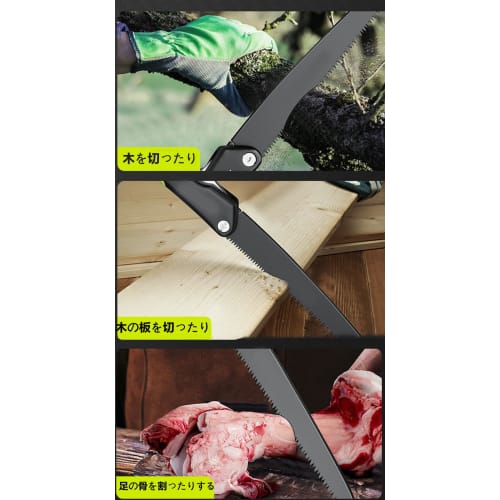 LQHZC Folding Saw, Compact, 22cm Blade, Imported SK7 Steel, Triple-Surfaced Polished Teeth, Black Titanium Coating, Safety Lock, Non-Slip Grip, Ideal