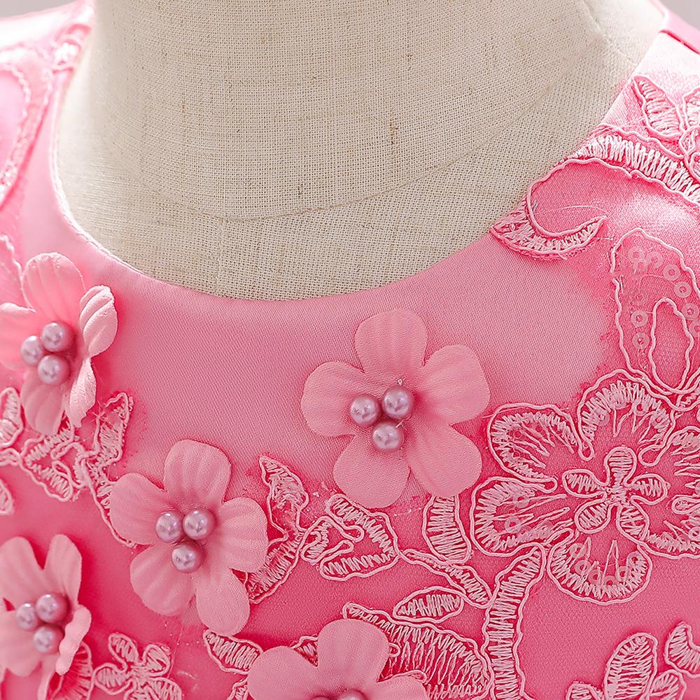 Novorozené dívky První roky Narozeninové šaty princezny Květina Křest Oblečení Kojenecká párty Kostým Květinové šaty s potiskem pro děti Dívky