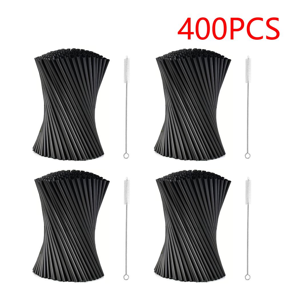 Cocktail-Strohhalm mit Strohbürste Getränke Trinkhalm Flexibler Plastikstrohhalm Hochzeitsfeier Zubehör