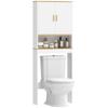 Badeværelsesmøbel Opbevaring Over Toilettet 3 Niveauer Toilethylde Med Justerbare Hylder 64x20x170 5cm Hvid
