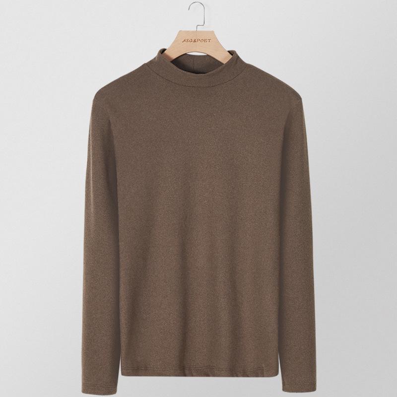 Neues Herren High Neck Gebürstetes Langarm Warmes Base Layer Oberteil