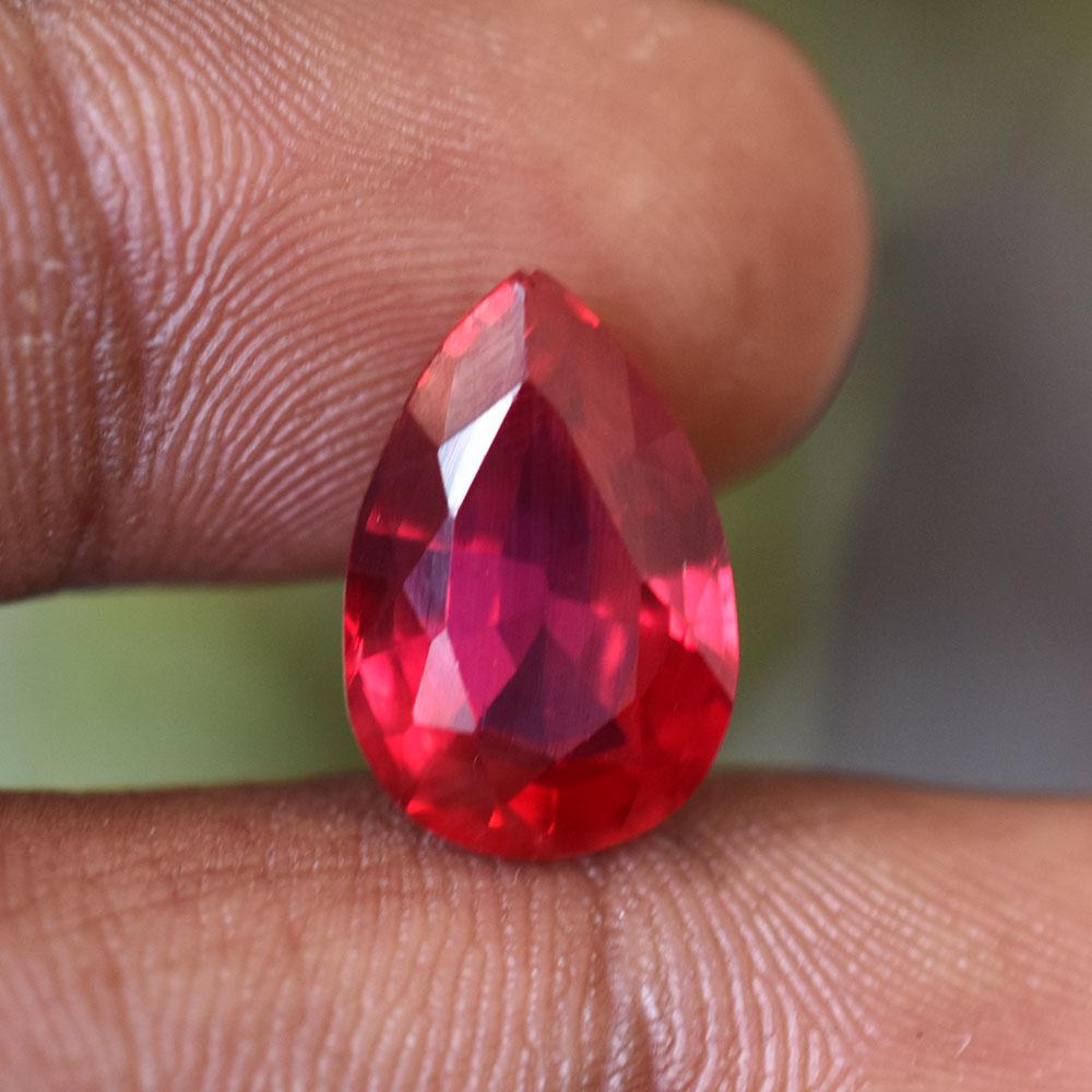 14x9mm Pear Cut CERTIFIED Natural Red Ruby Loose Gemstone For Jewelry Making