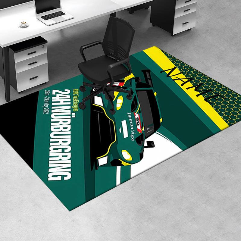Race, Speed, Nürburgring Office Carpet Soft Polyester Entrance Carpet Washable Non slip Machine Wash