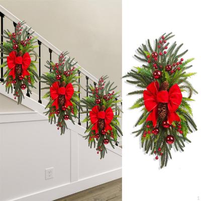 Artificial Christmas Swag Wreath Stair Home Decor