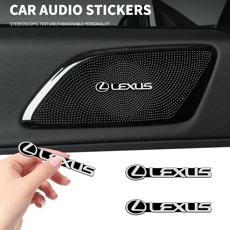 2/4pcs 3D Aluminum Badge Emblem Sticker car audio decorate For Lexus F-SPORT ES RX NX LS UX LM LX GX LC RZ IS CT GS RC HS SC TX AEL1