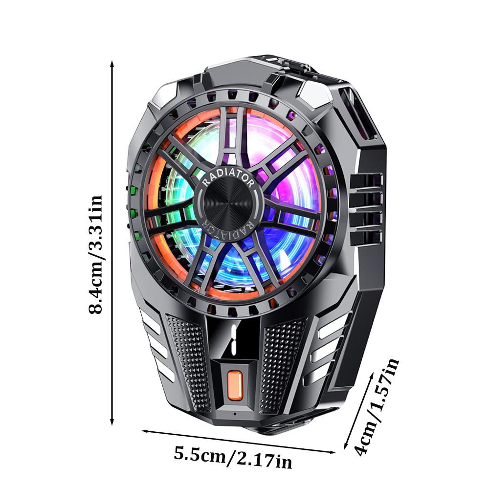 Uppladdningsbar Mobiltelefon Värmeavledningsfläkt Universell Spelkylare med Bakklämma för iPhone Samsung Xiaomi Huawei