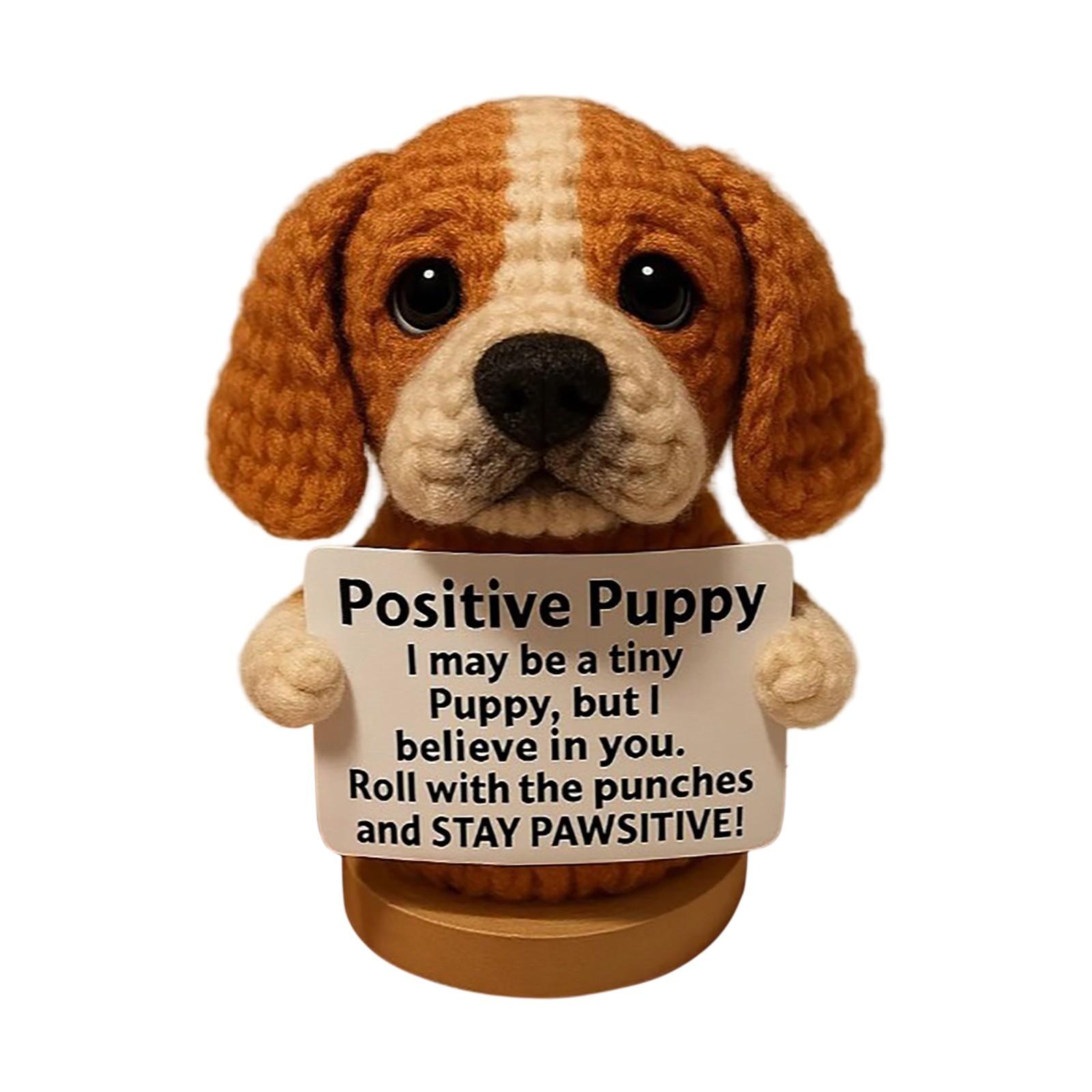 

Позитивный щенок крючком украшение рабочего стола подарок на день рождения праздничный подарок One Size