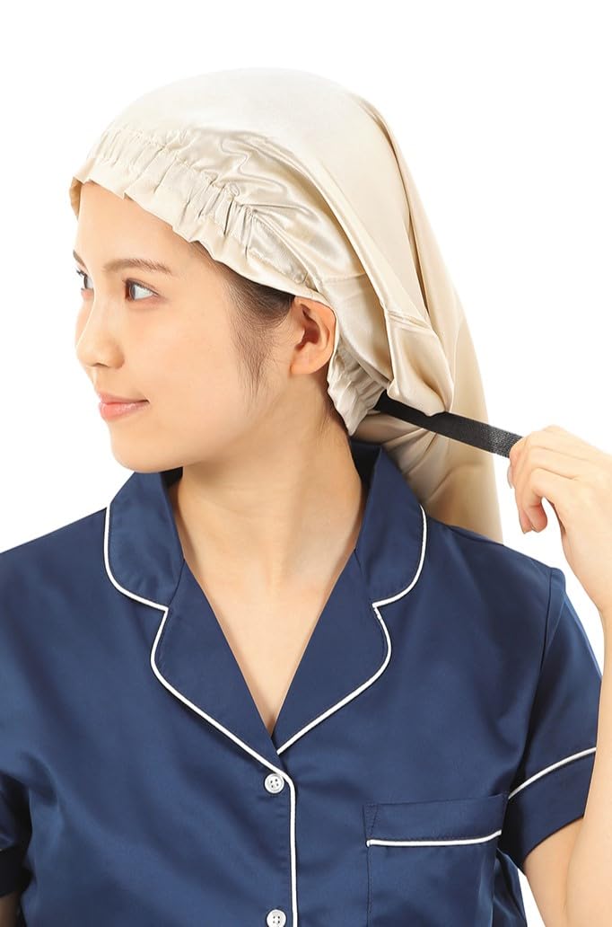 

by Beauty Silk Night Cap for Long 6A Natural 19 Silk Cap with Adjustable Elastic Cylindrical Beautiful Prevents Split Ends [miery] [Recommended