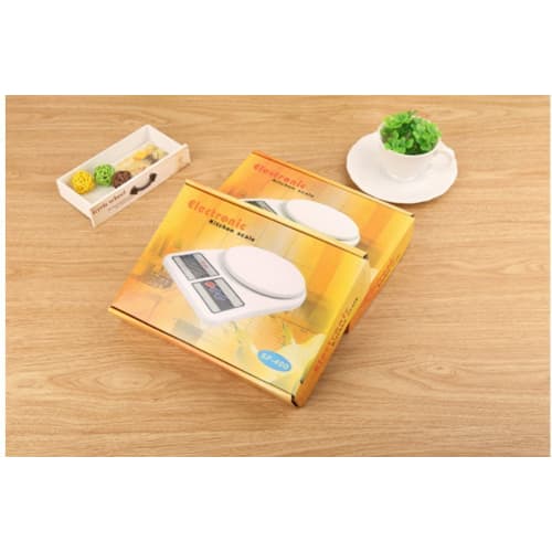 HJ Digital Scale, Electronic Balance with Tare Function, Precision Measuring Instrument, Cooking Scale, 1-10kg, White