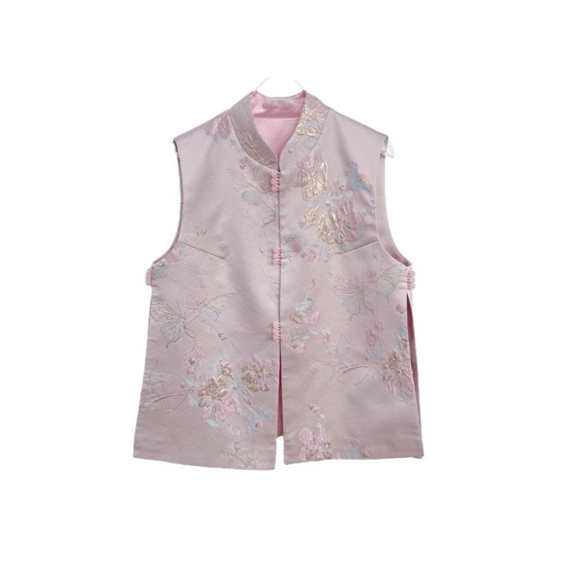 Spring 2025 Vest Women's Retro Style Year Mother Wearing Vest Jacquard Top Tide
