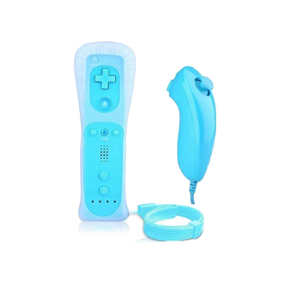 2-in-1 Game Controller Wireless Remote Control Vibration Motor Movement Double Stick Controller for Mandos De Wii Controller