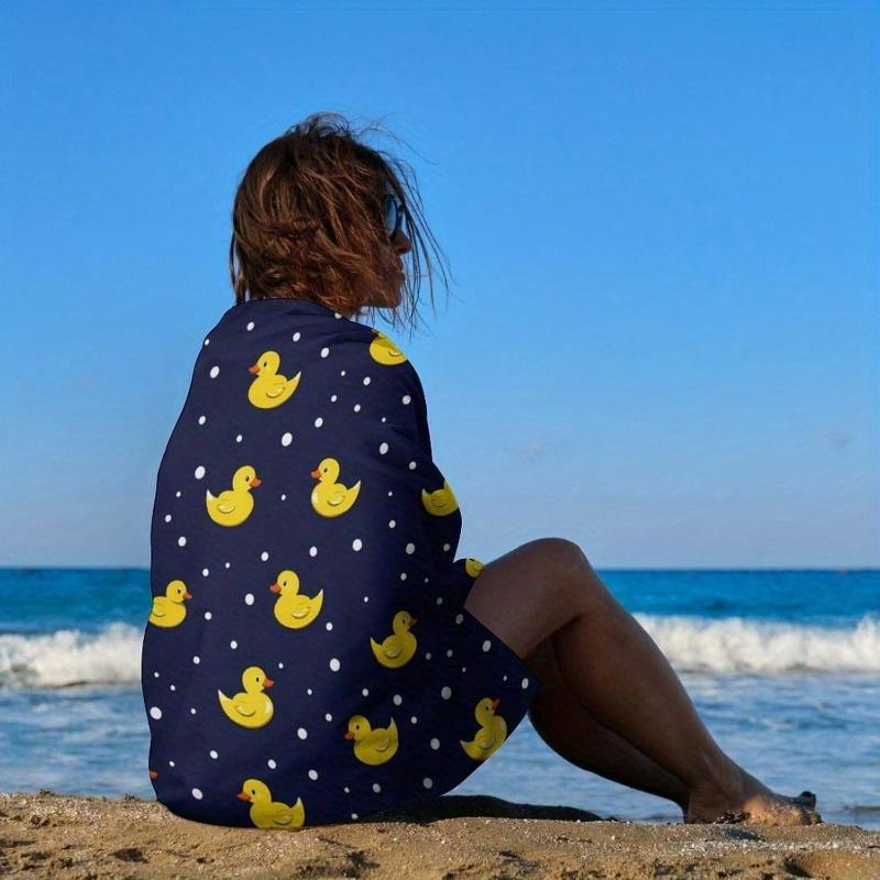 Gelbes Gummienten-Leichtgewicht-Strandtuch, Reise-Pooltuch für Sport, Spa, Yoga, Hotel, Fitnessstudio
