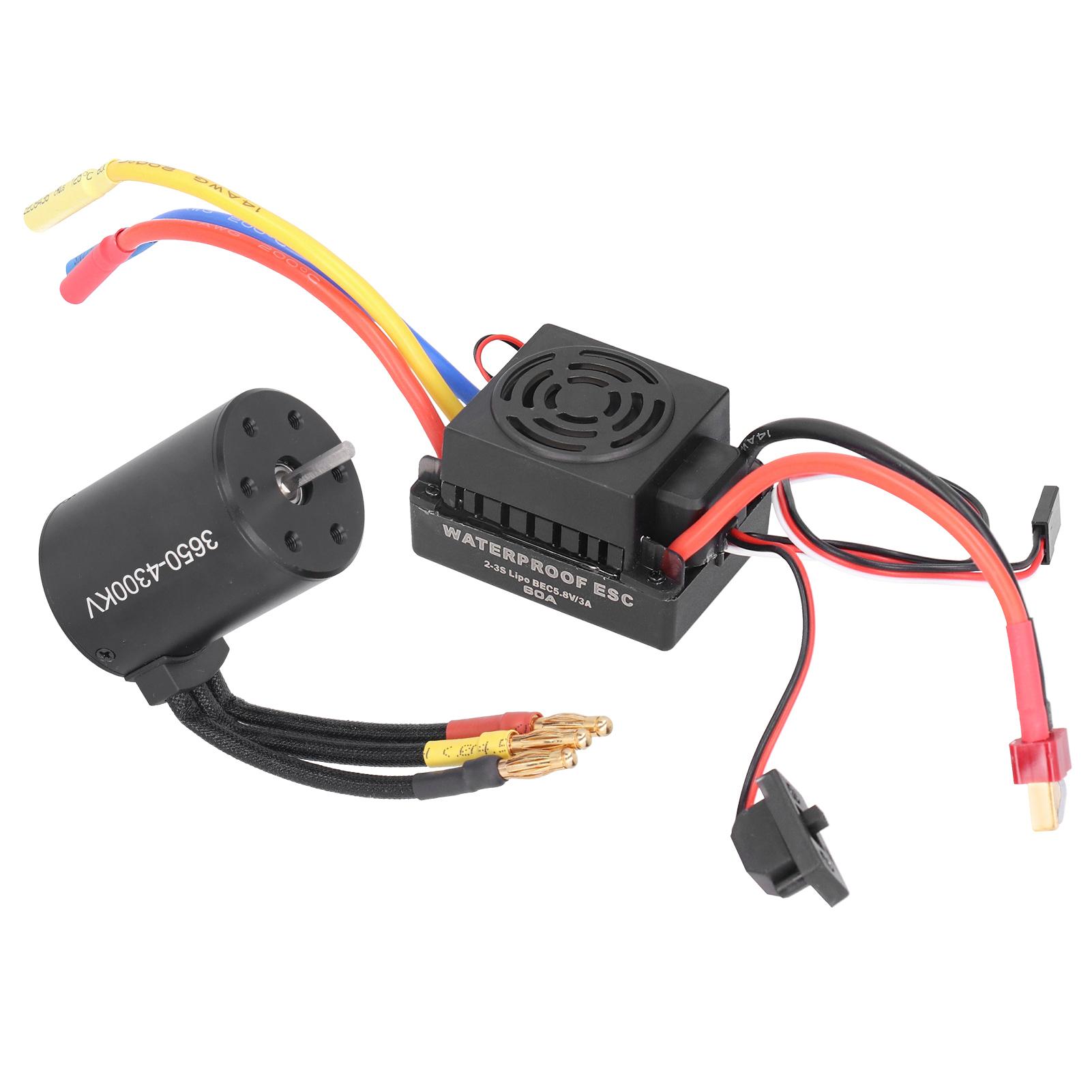 

Водонепроникний безколекторний двигун 3650 4300KV Набір аксесуарів з безколекторним регулятором швидкості 60A для радіокерованої машини 1 10
