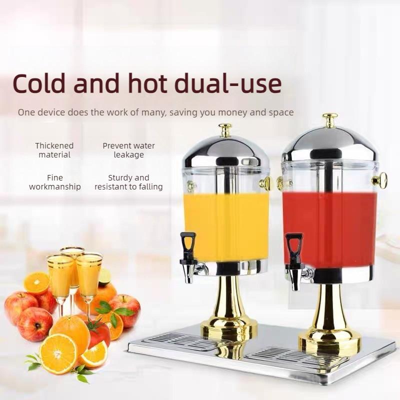 Large Capacity Buffet Commercial Stainless Steel Juice Cauldron PC Transparent Visual Hotel Restaurant Beverage Dispenser