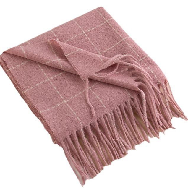 Plaid Scarf Women's Winter New Korean Version Versatile Imitation Cashmere Scarf Couple's Warm Shawl Men's Autumn and Winter