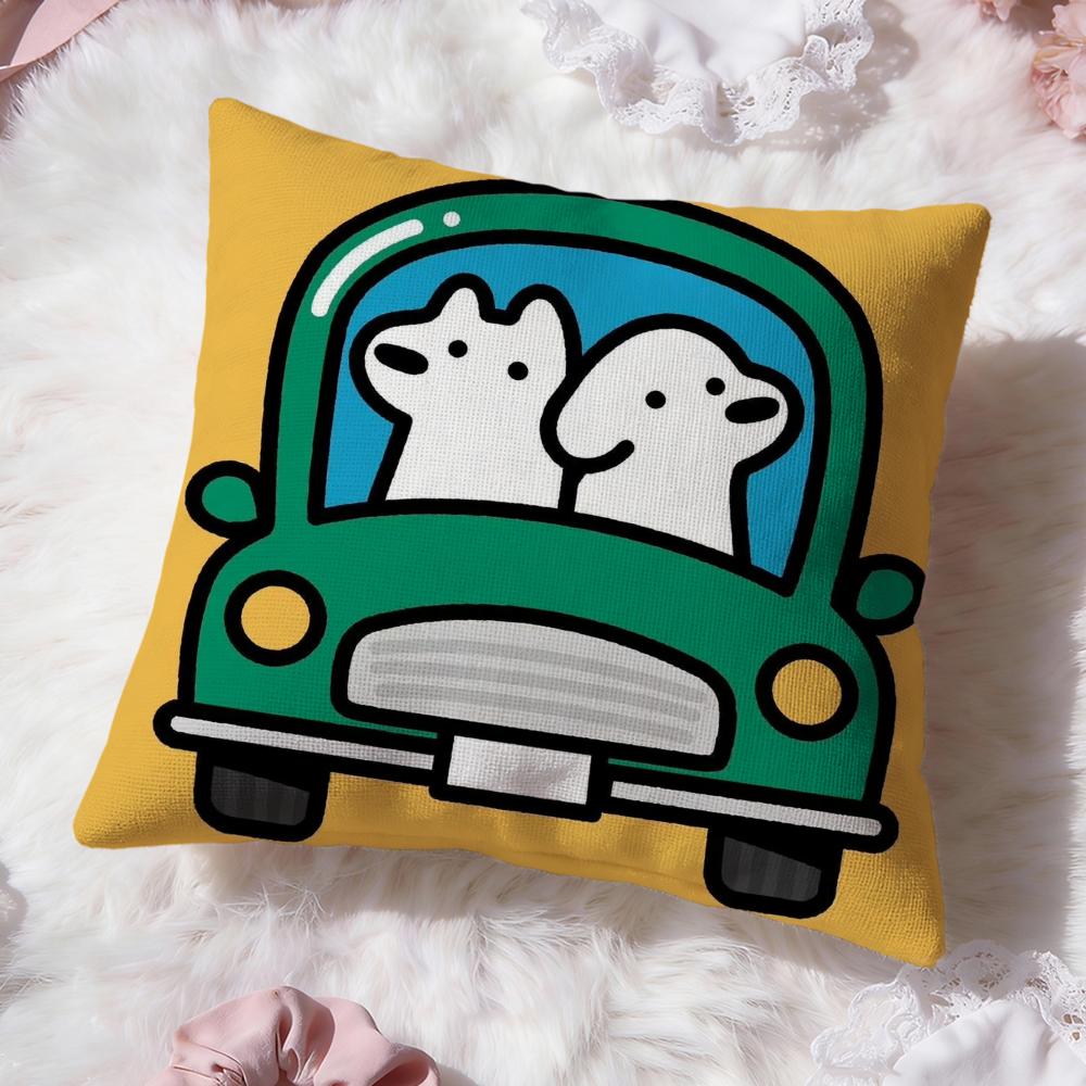 Cute MatsuiS Cushion Cover Premium Comfort Reversible Pillow Cove -Two In One Design for Any Room & Car Interior