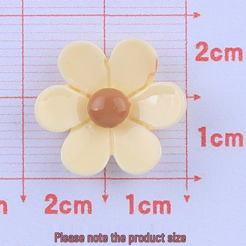 Glossy Six-Petal Flower Resin Accessory: DIY Cream Glue Phone Case Ornament, Hair Clip, and Drop Oil Headdress Material.
