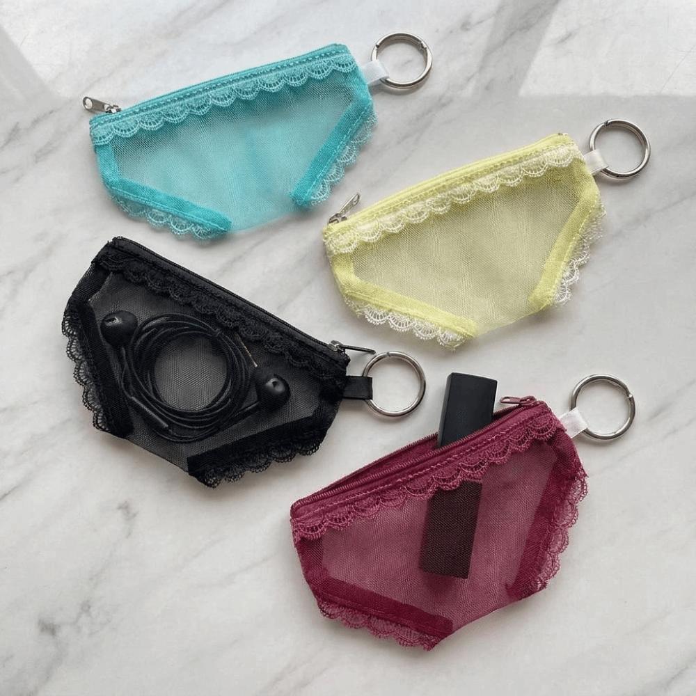 Mesh Briefs Shape Cosmetic Bag Clear Makeup Storage Pouch Creative Mesh Toiletry Bag  Jewelry